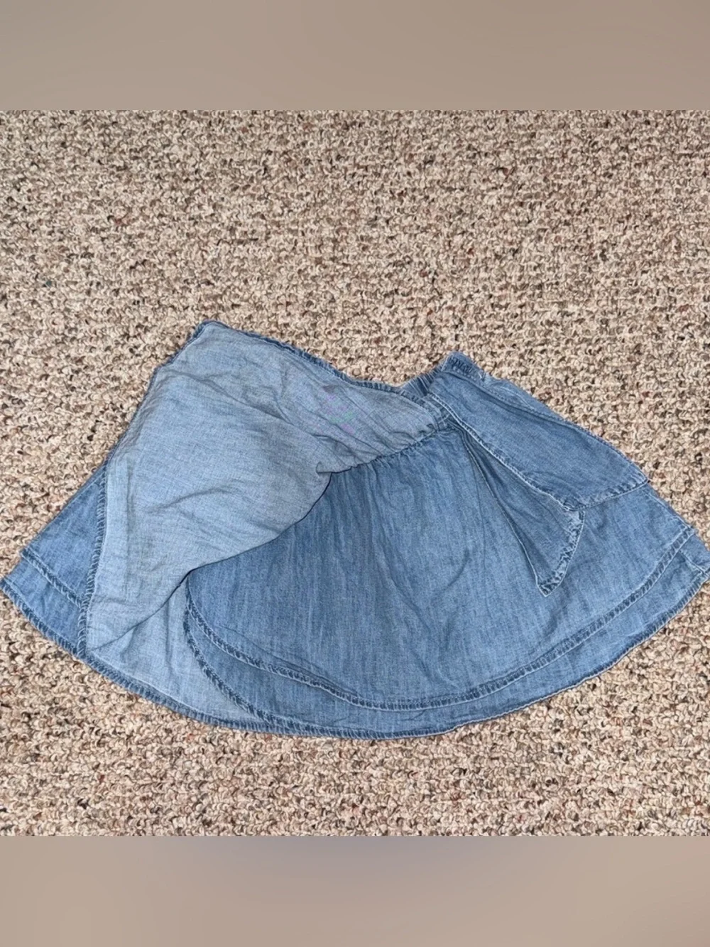 Bundle of GAP Girls Navy Floral Skort & Light Blue Denim Skirt Set- M